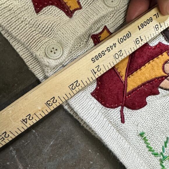 Bobbie Brooks Thanksgiving Fall Vest Women's S Acorns Maple Leaf Knit Wear - Picture 5 of 6